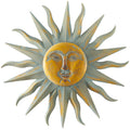Gold Metal Indoor Outdoor Distressed Sun Wall Decor image 0