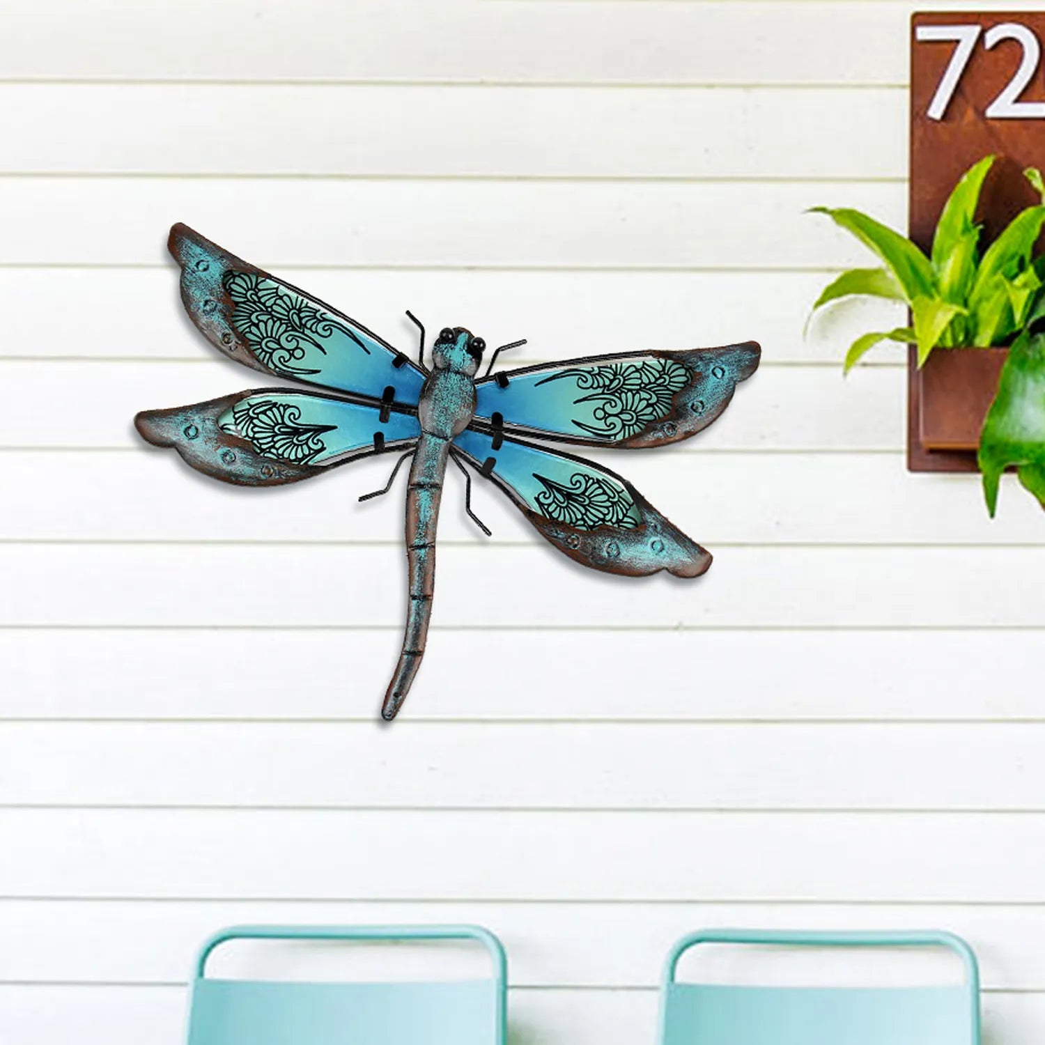 Large dragonfly wall decor-rustic dragonfly metal wall art image 1