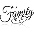 Family Wall Sign Metal Family Wall Decor Black Family Word Wall Art image 0