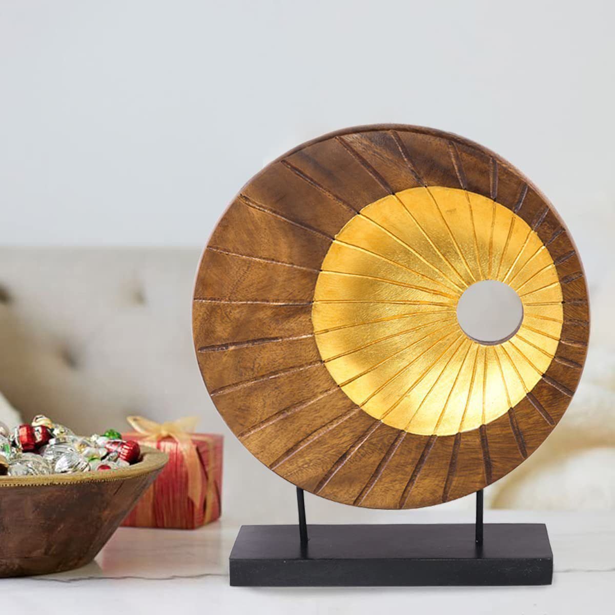 Handmade Decorative Wooden Sculpture for Home Decor Acacia Wood image 2