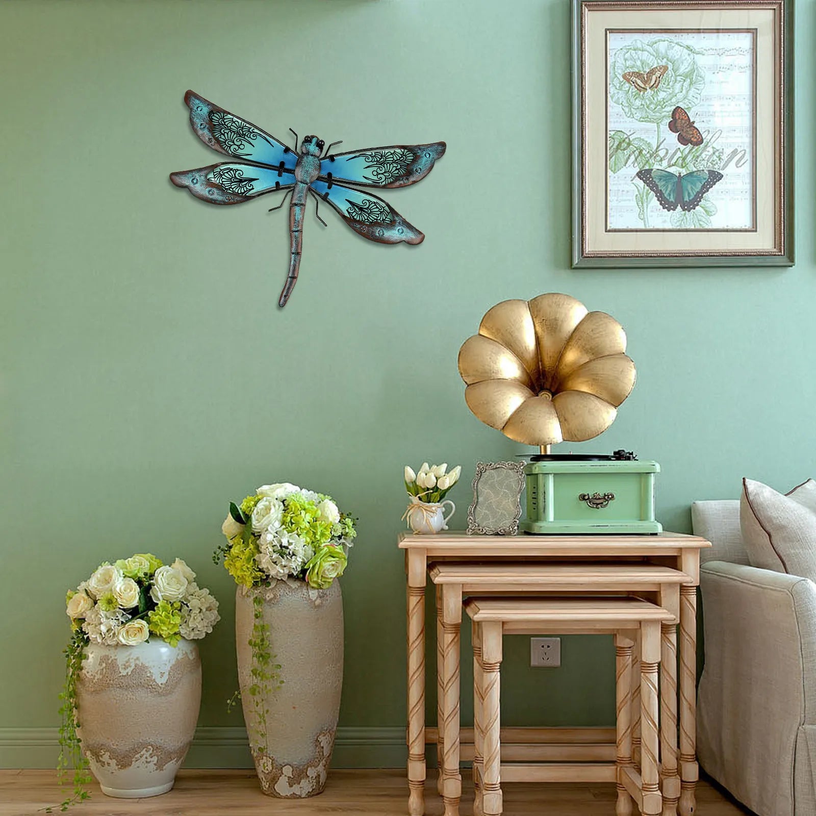 Large dragonfly wall decor-rustic dragonfly metal wall art image 2