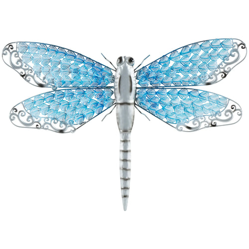 Eclectic Metal Turquoise Indoor/Outdoor Dragonfly Wall Décor, image 0